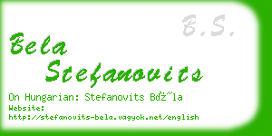 bela stefanovits business card